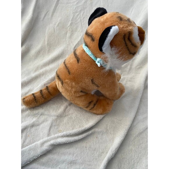 Wild Republic Sitting Tiger 10" Plush Animal Rusty Orange & White Black Stripes - Picture 2 of 8